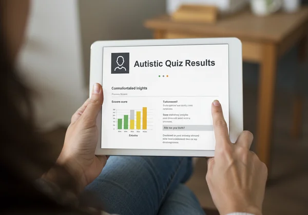 Person looking at quiz results and personalized insights.