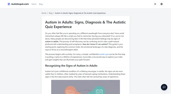 Autism in Adults: Signs, Diagnosis & The Autistic Quiz Experience