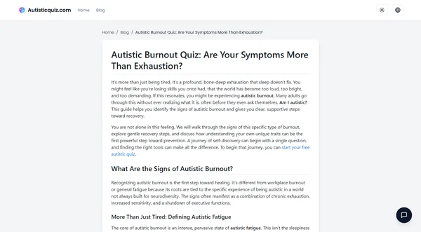 Autistic Burnout Quiz: Are Your Symptoms More Than Exhaustion?
