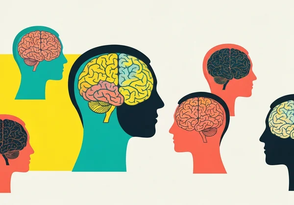 Diverse brains illustrating neurodiversity