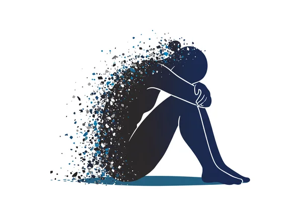 Figure overwhelmed by exhaustion and fragmentation.