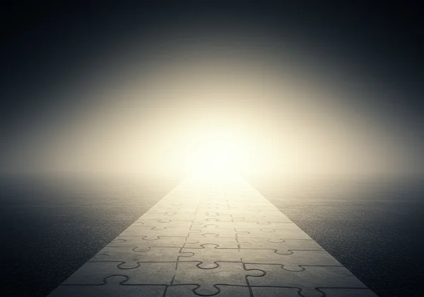 Illuminated path leading to personal insight and self-acceptance