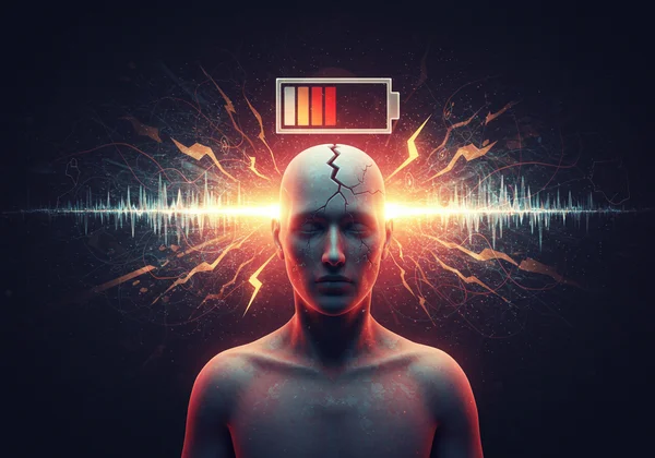 一個人感到不知所措和精疲力竭的抽象藝術。